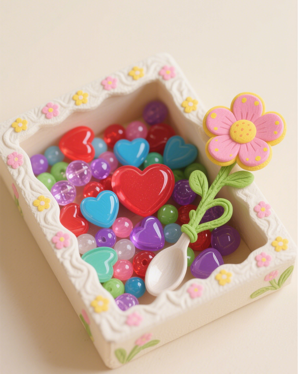 🥄One spoonful of heart-shaped beads🥄